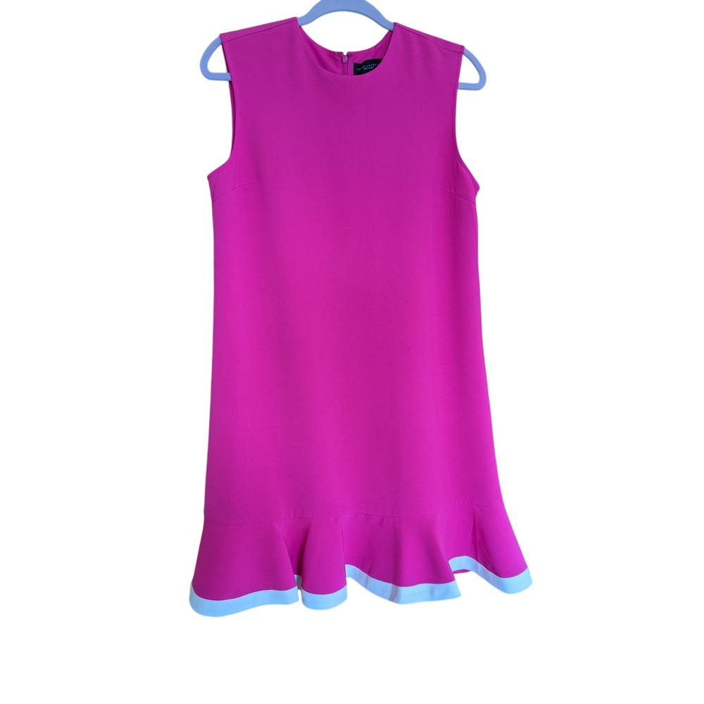 Victoria Beckham for Target Hot Pink Flounce Hem Shift Mini Dress Womens Medium